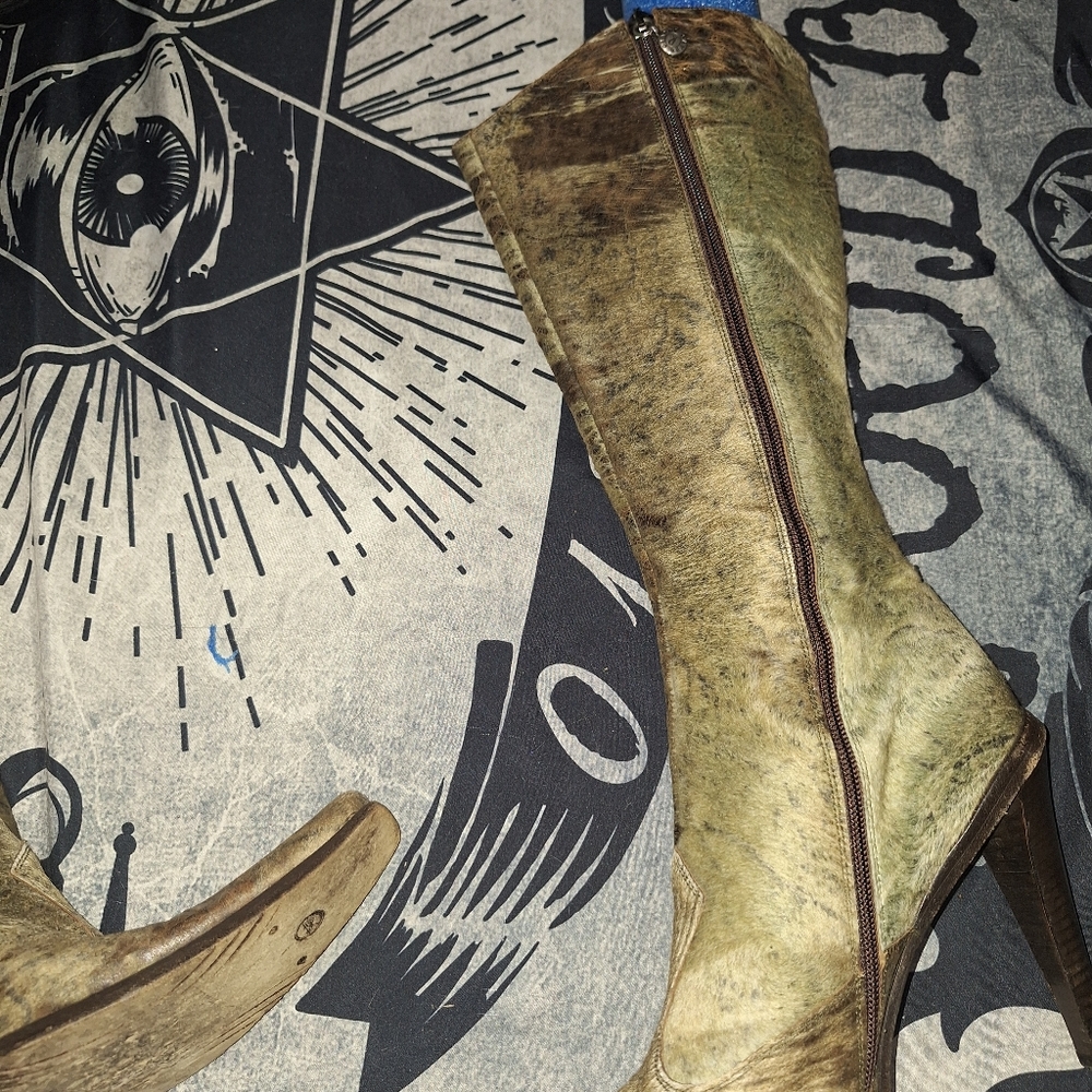 Gianni Bravo Poited Toe High Heeled Italian Leather &Fur Boots Size7.5 - Picture 11 of 14